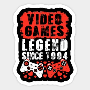 Gaming 1994 Birthday Video Games Birthday Gamer Sticker